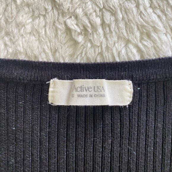 Active USA Black Ribbed Halter Crop Top – Size Small - Picture 9 of 10